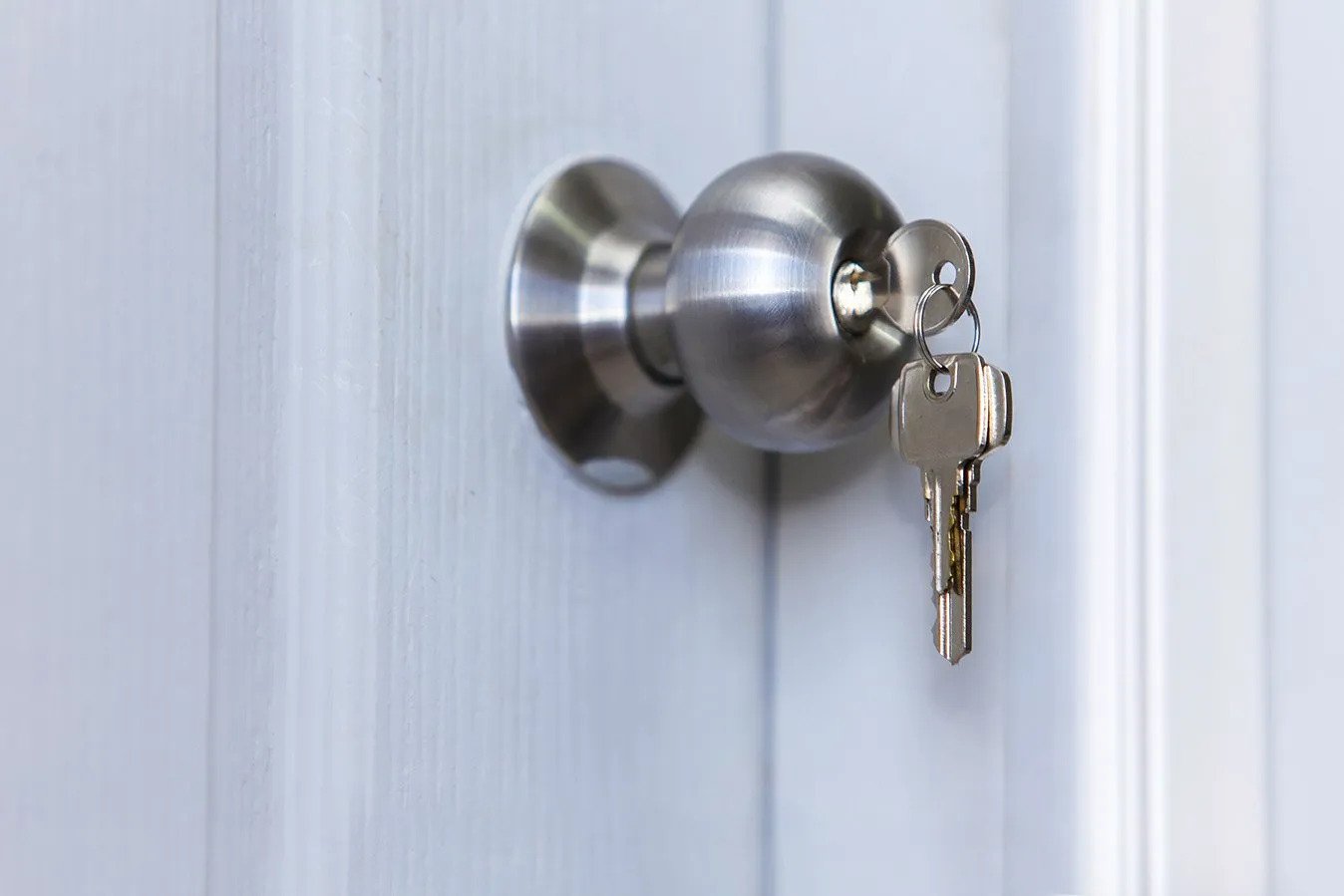 Doorknob with key inserted